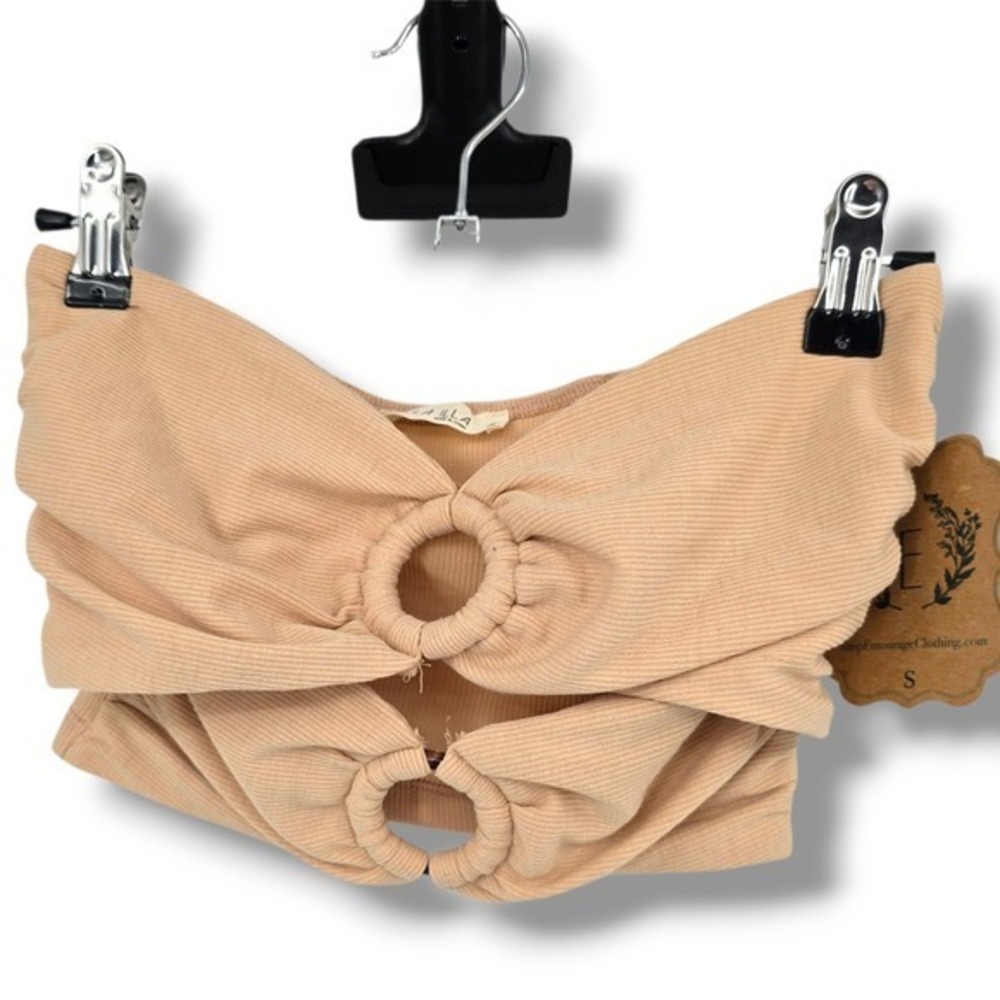 Newโ Illa Illa Tube Top Ring Detail Ribbed Cropped Sexy Summer Top Small